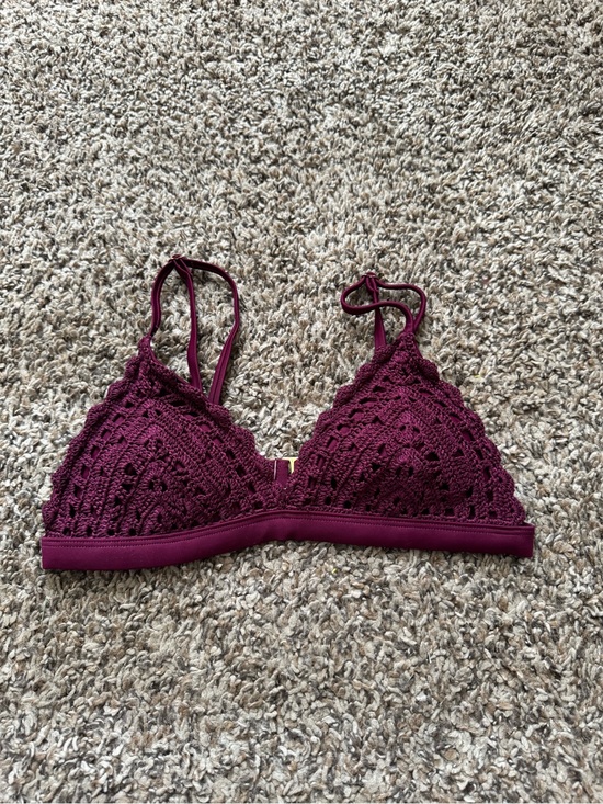 Xhilaration Other - Xhilaration Crochet Triangle Bikini Top in Wine